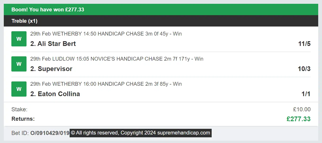 Supreme Handicap - Winner Multi - 2024-02-29