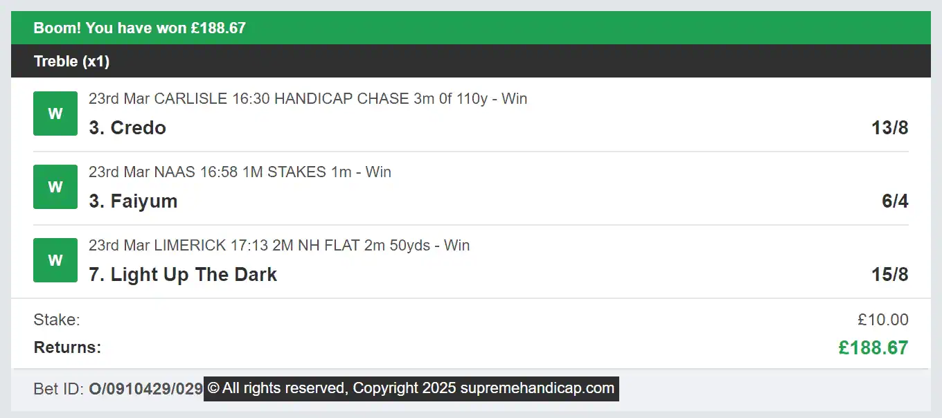 Supreme Handicap - Winner Multi - 2025-03-23